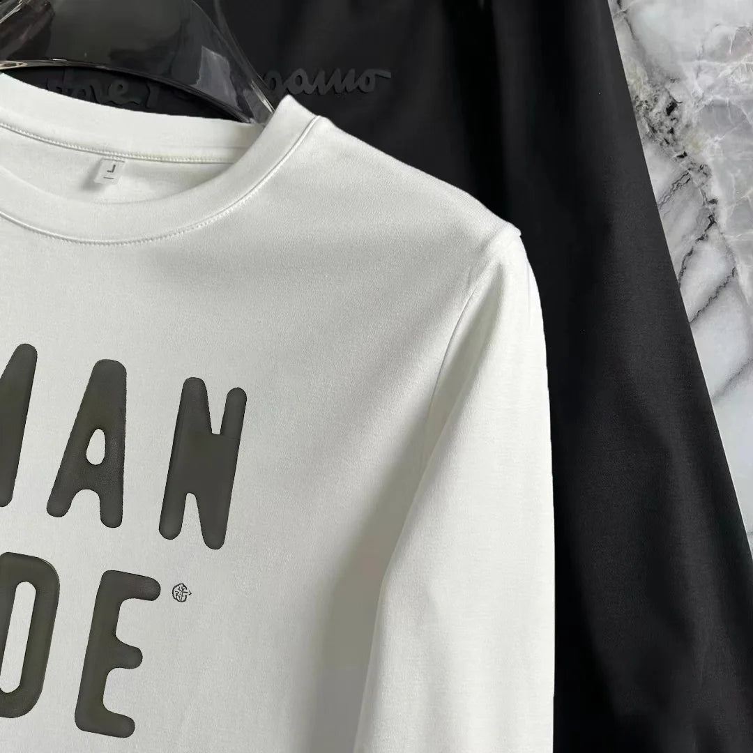 Men's High Quality Rapper Full Sleeve T-Shirt HUMAN MADE Printed Autumn Cotton Breathable Long Sleeve Shirt