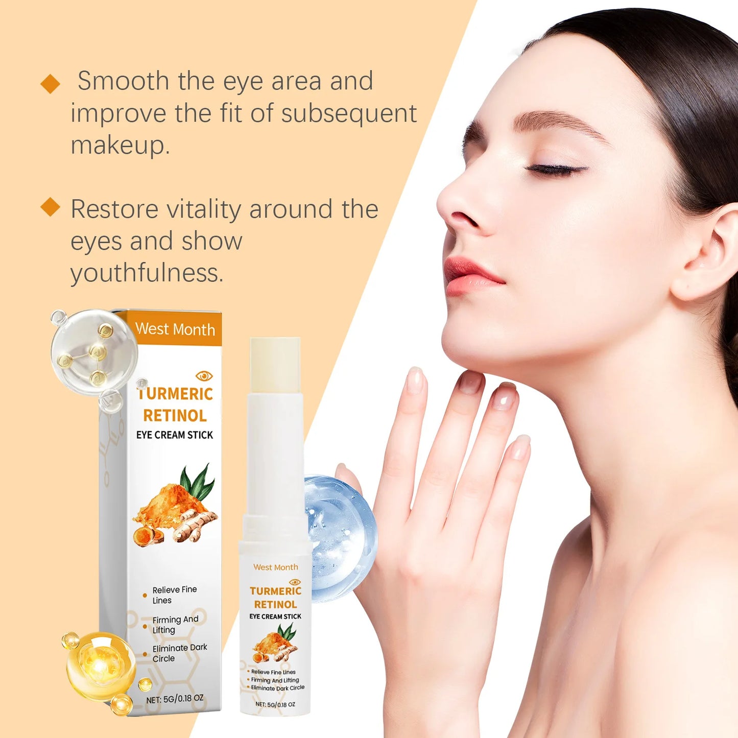 5g Turmeric Retinol Remove Dark Circles Eye Cream