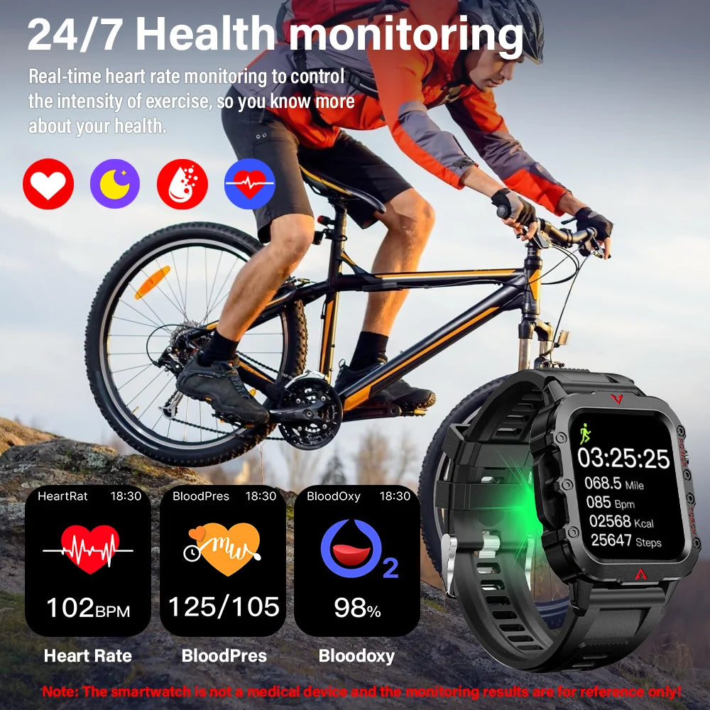 Men Sports Smart Watch 1.71 Screen Blood Oxygen Bluetooth