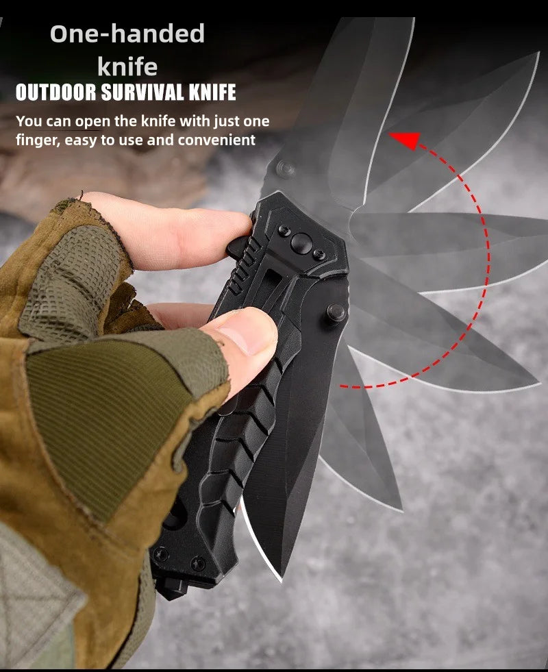 Multi functional outdoor camping knife with safety lock