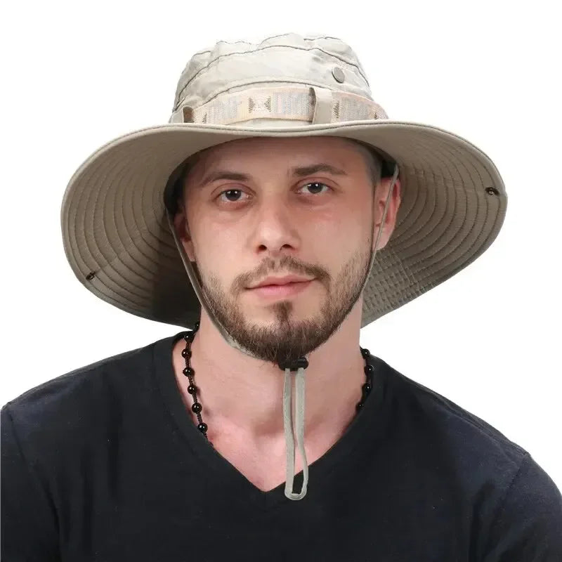 Summer Men Bucket Hat Outdoor UV Protection
