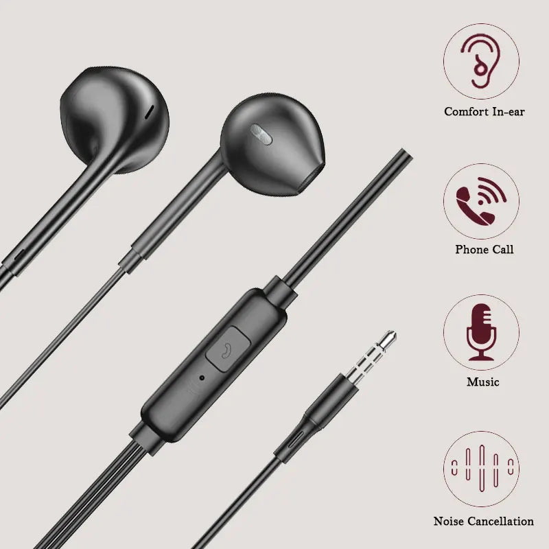 3.5mm Wired Headphones In Ear Headset for Samsung