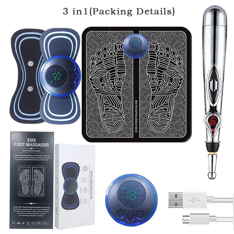 Portable Massage Foot Pad Massage Patch Massage Pen Cervical Neck