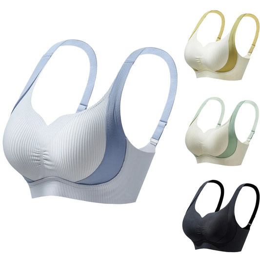 Push Up Padded Bras For Women No Underwire Wireless Ribbed Seamless Bra Comfortable Breathable Bra Tanks Tops Lingerie Bralette