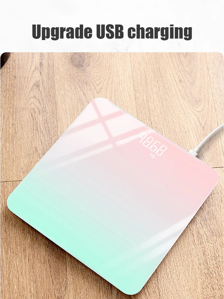 Gradient Color Intelligent LCD Electronic Scale Digital Display Glass Weight Scale