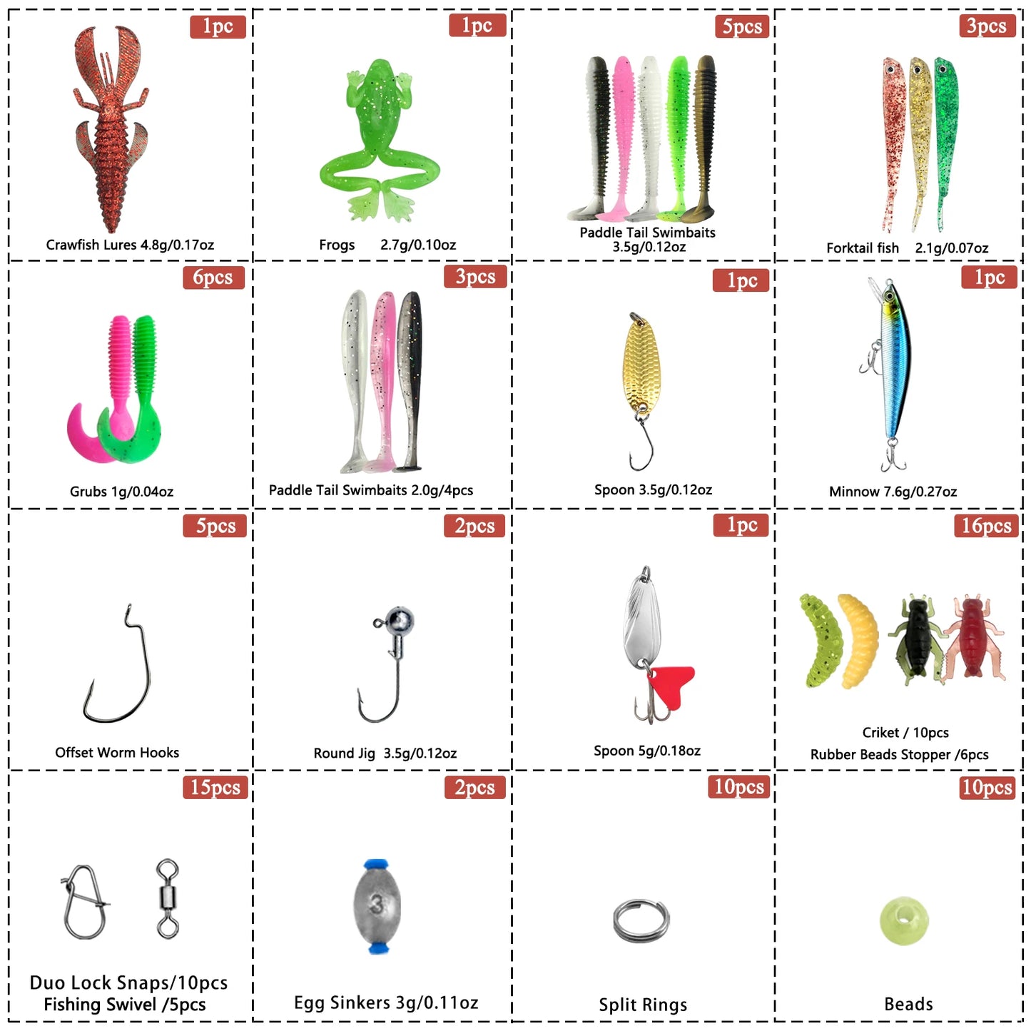 Fishing Lure Kit For Trout/Pike/Bass