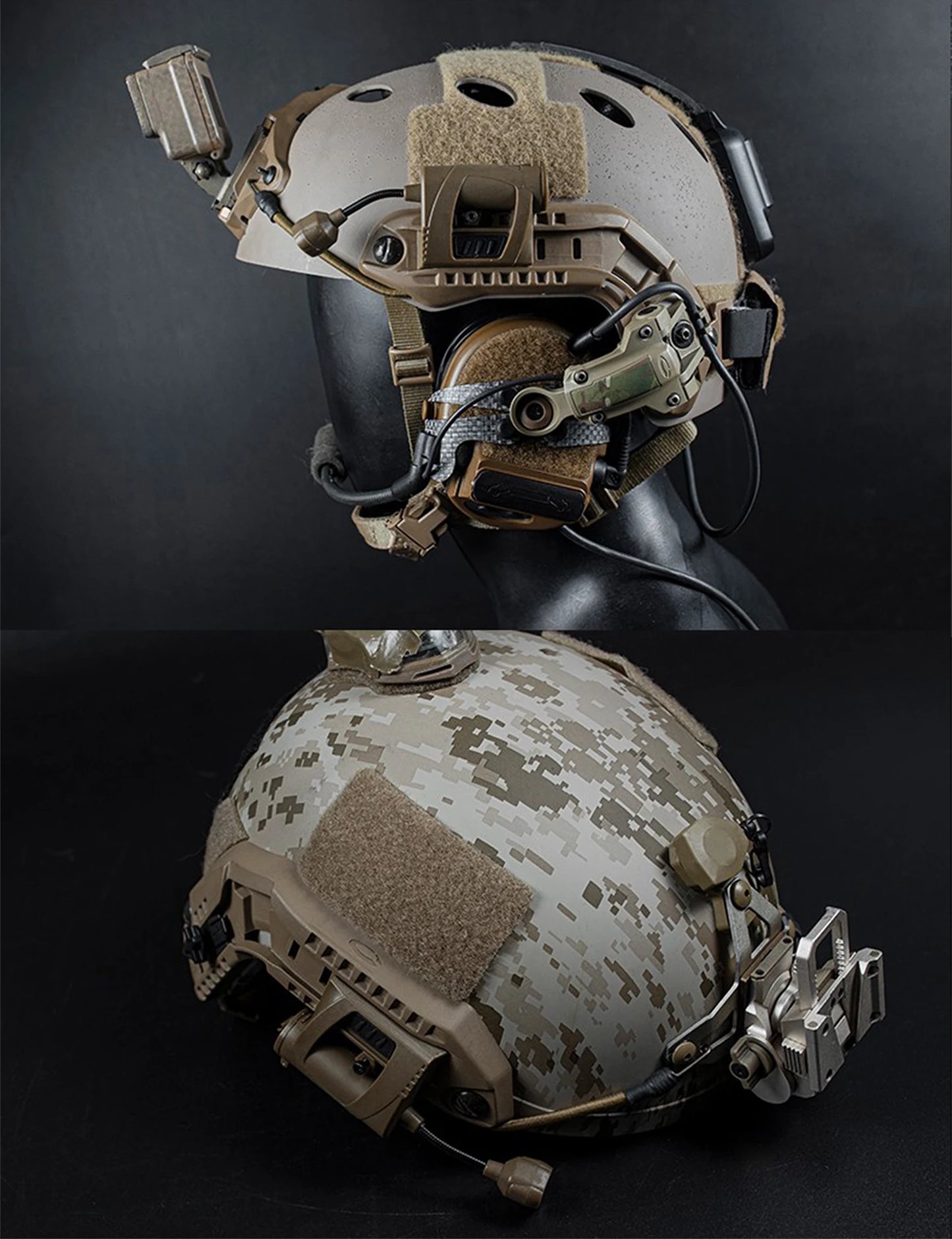 Tactical Helmet Light 3 Modes LED Flashlight
