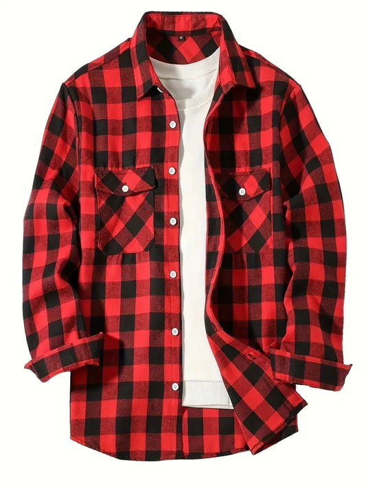 Spring and Autumn Fashion Cotton Long Sleeve Men's Flannel