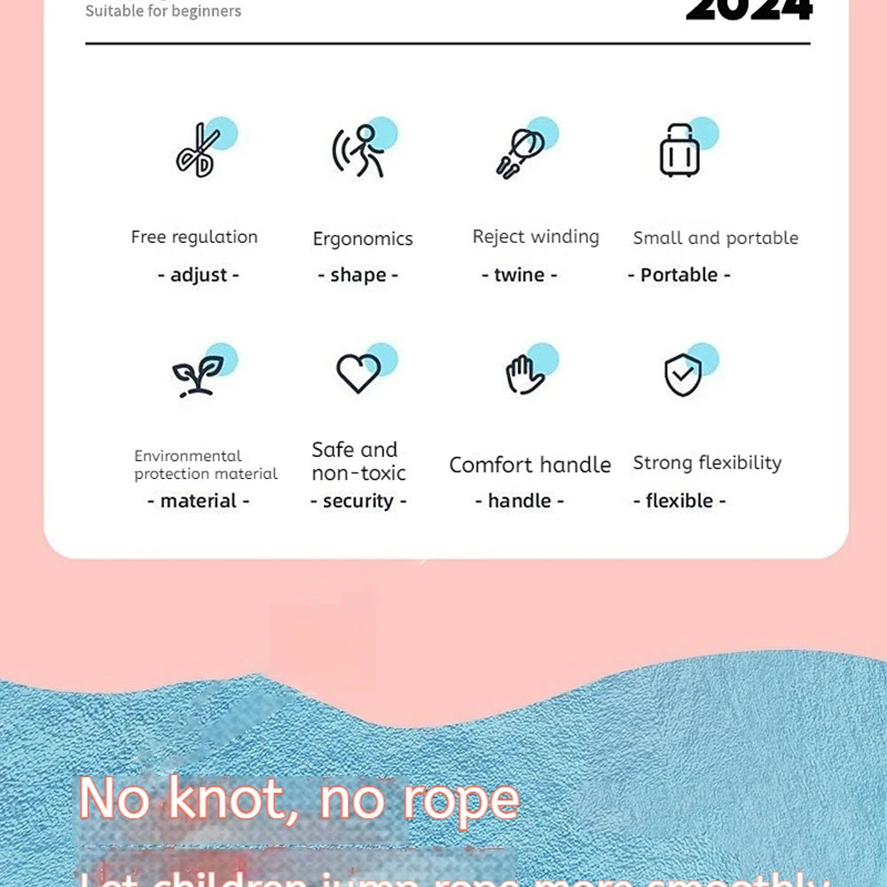 Silicone Bamboo Jump Rope Adjustable Home Cardio