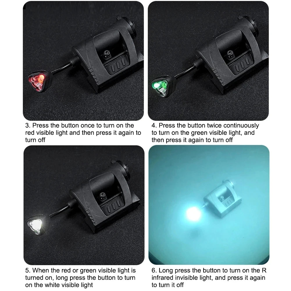 Tactical Helmet Light 3 Modes LED Flashlight
