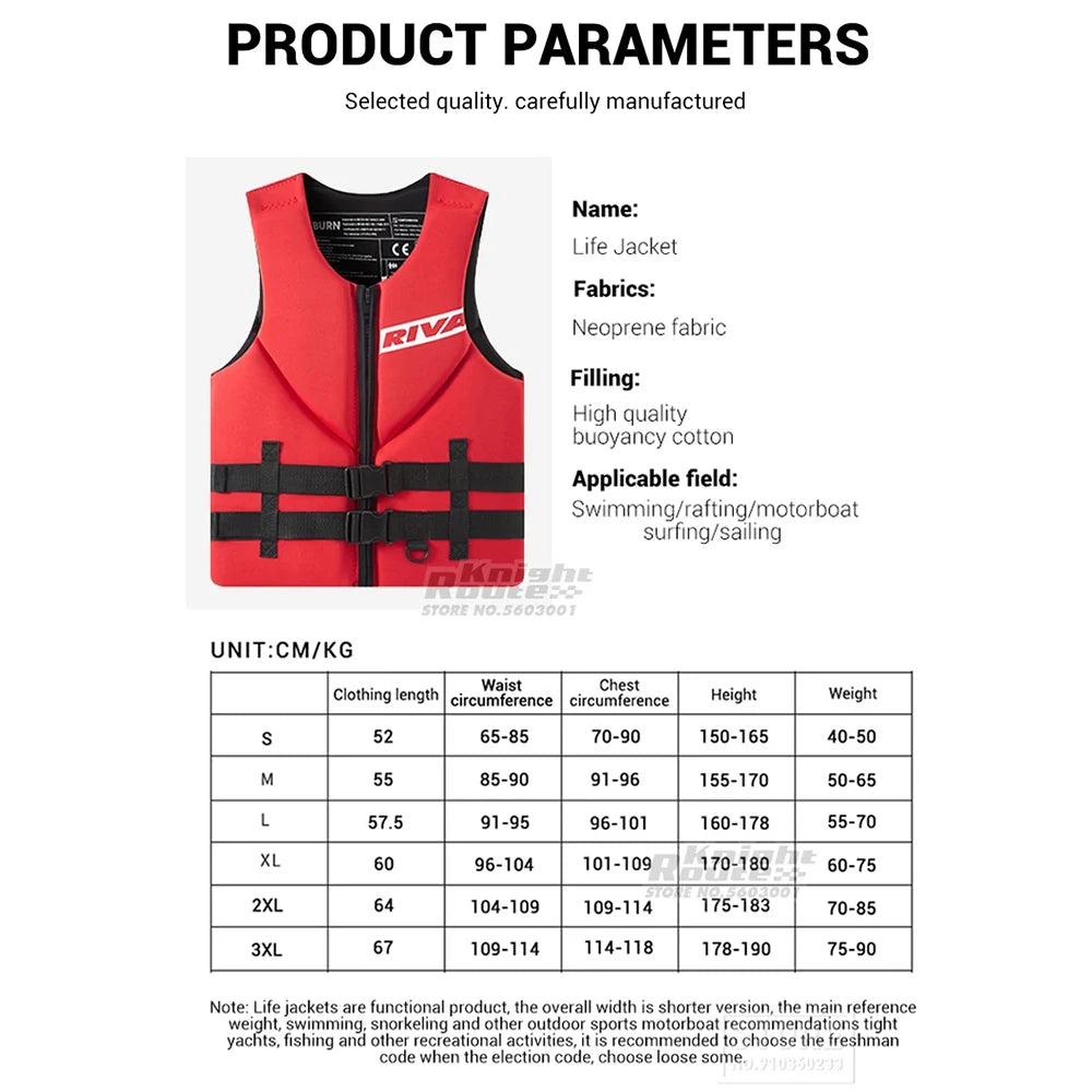 Life Vest Adults Surf Vest Kayak Wakeboard Motorboats Raft