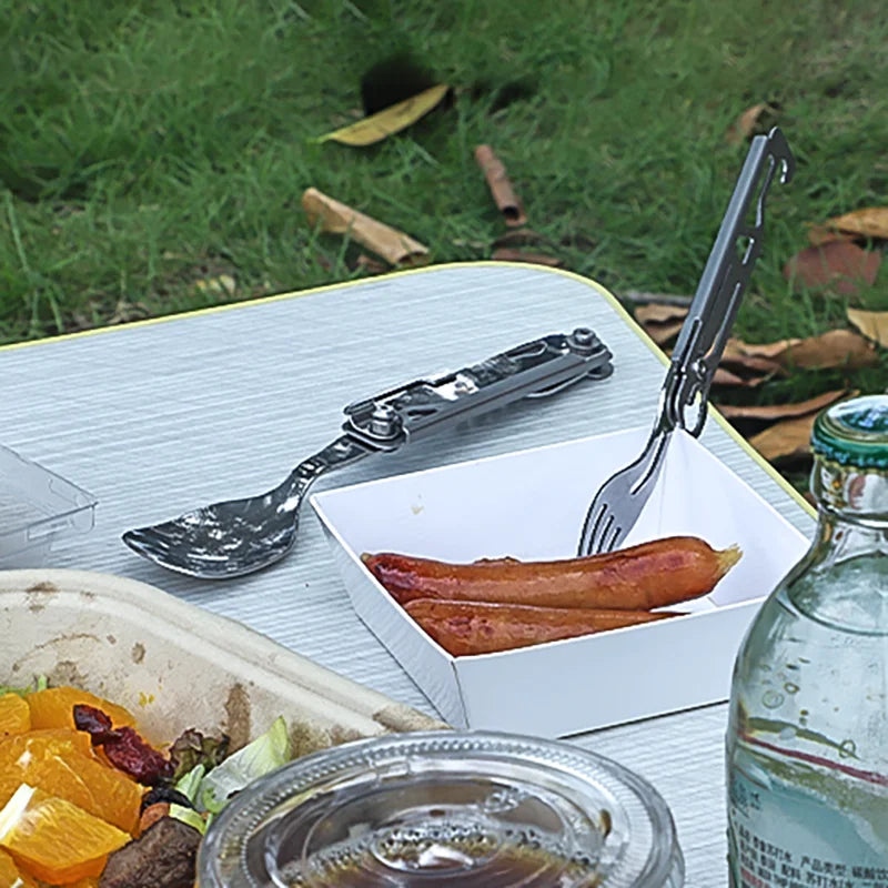 Outdoor Tableware Multi-function Portable Knife Fork Spoon