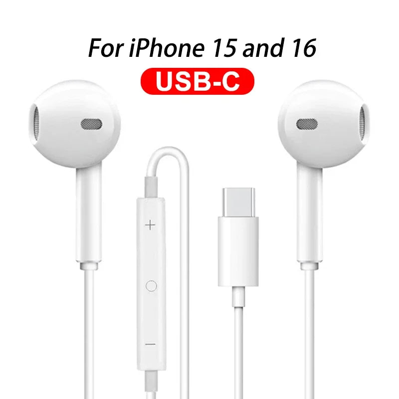 Original Headphones For Apple iPhone 16 15 Pro Max