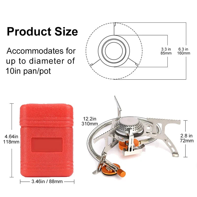 Camping Gas Stove Portable Folding Outdoor Backpacking