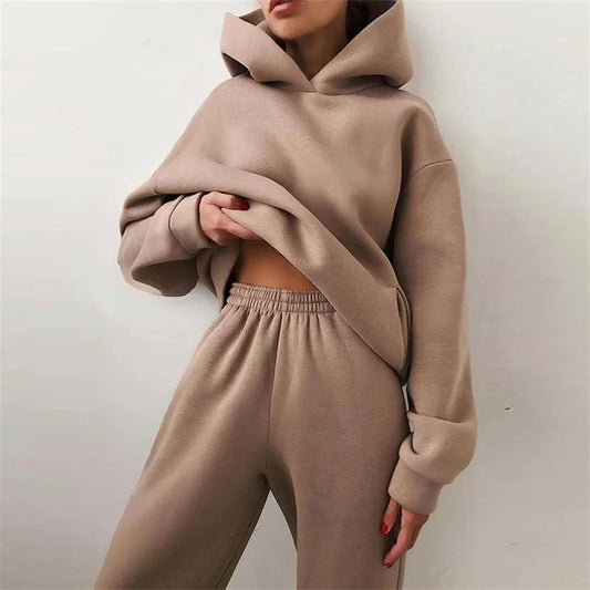Women's Tracksuit Autumn Fashion Warm Hoodie Sweatshirts