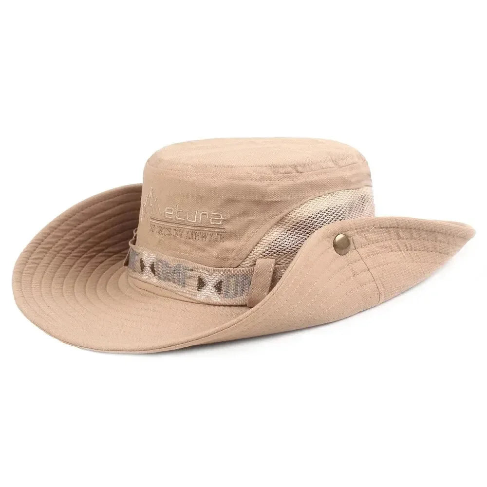 Summer Men Bucket Hat Outdoor UV Protection