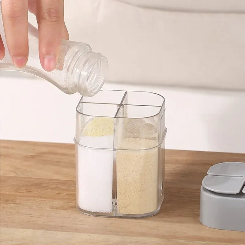 4 in 1 camping seasoning jar with lid transparent spice dispenser