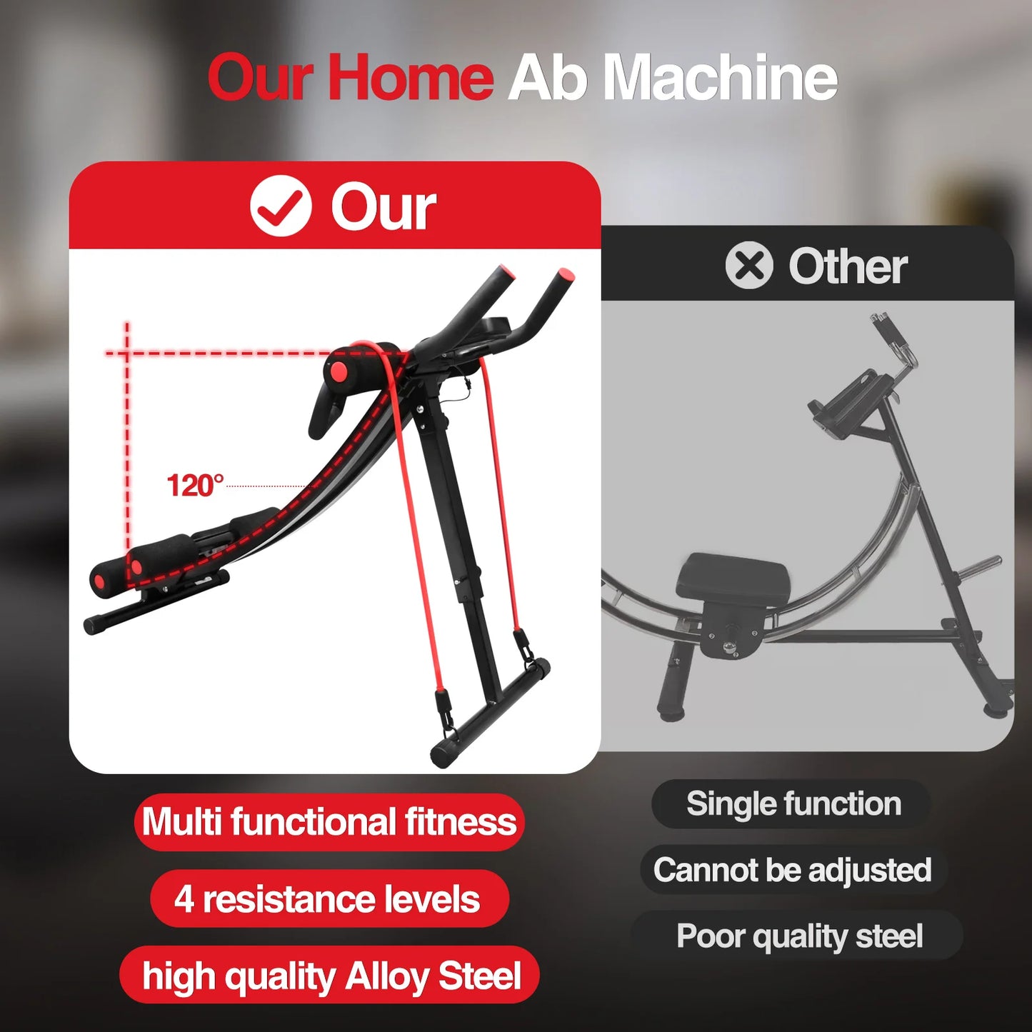 Foldable Ab Machine for Home Gym