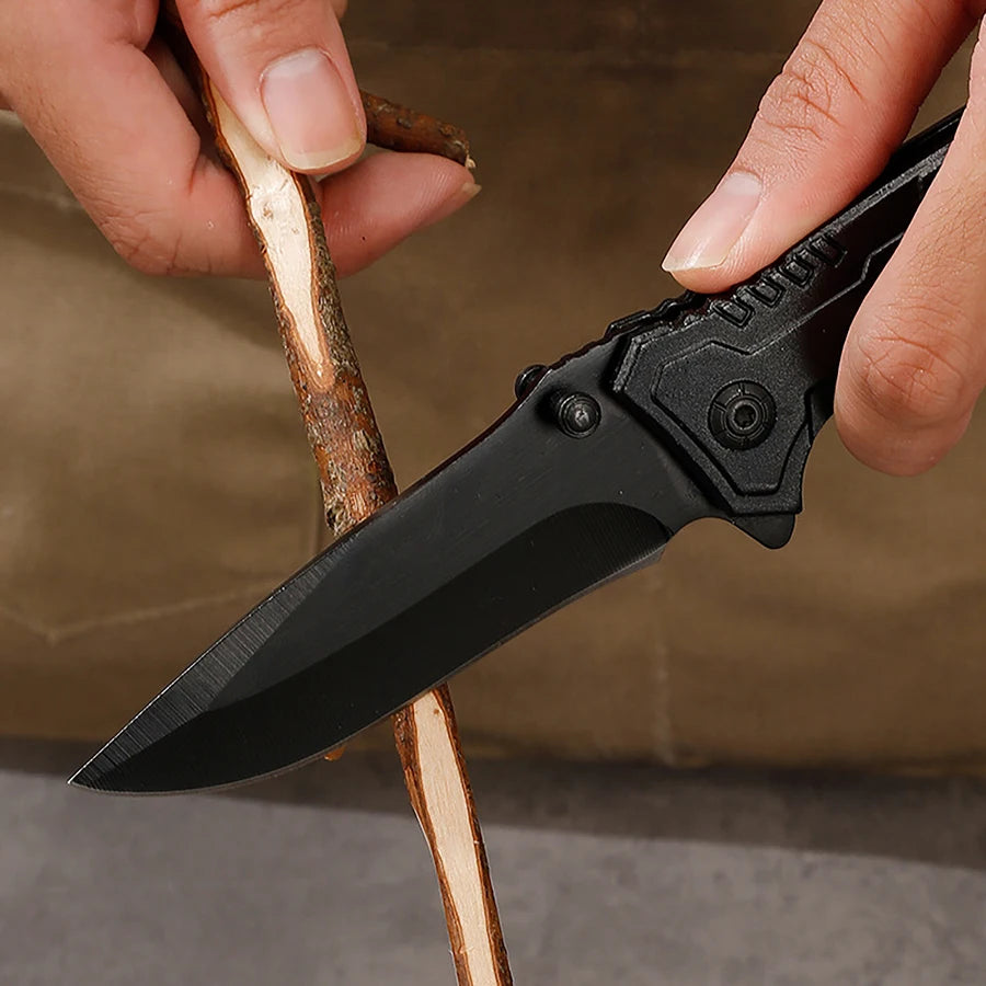 Multi functional outdoor camping knife with safety lock