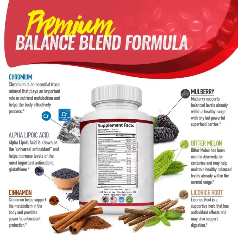 Vitamin C, Vitamin E Supplement, Blood Sugar Complex, Supports Heart Health