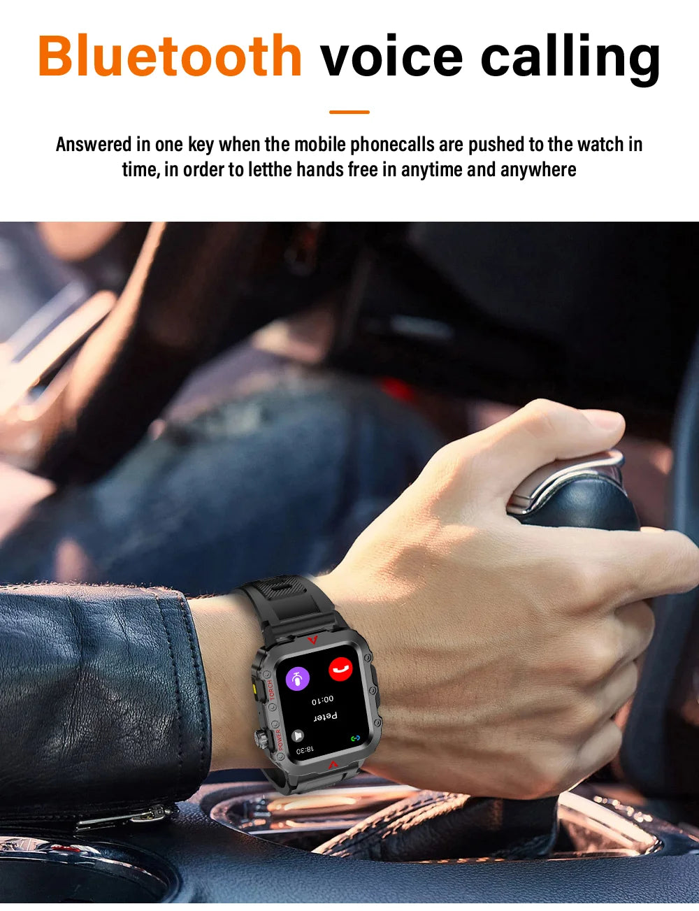Men Sports Smart Watch 1.71 Screen Blood Oxygen Bluetooth