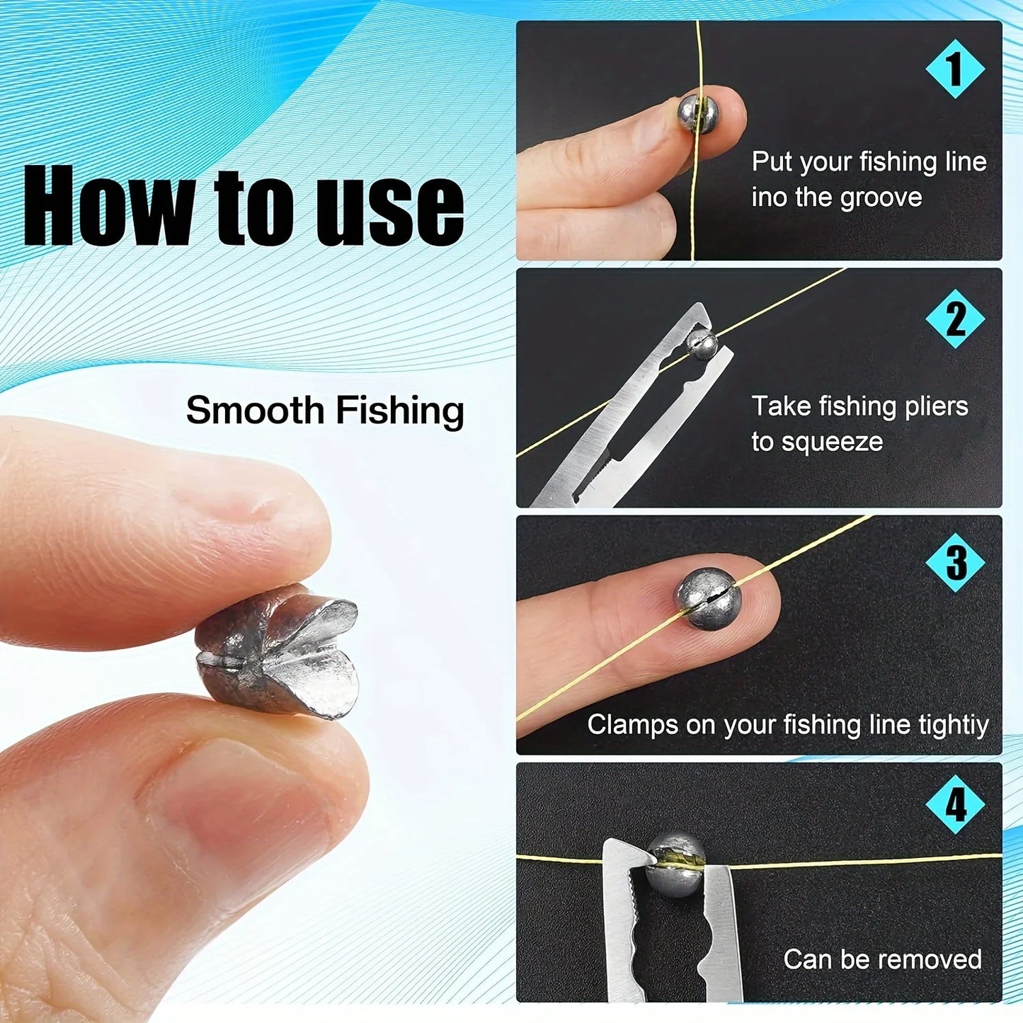 Fishing Weights Kit,Premium Split Shot Sinkers