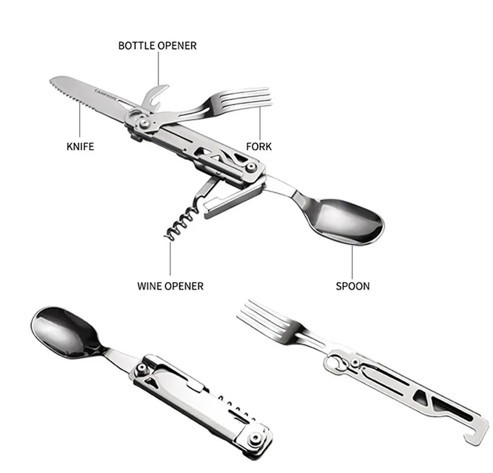 Outdoor Tableware Multi-function Portable Knife Fork Spoon
