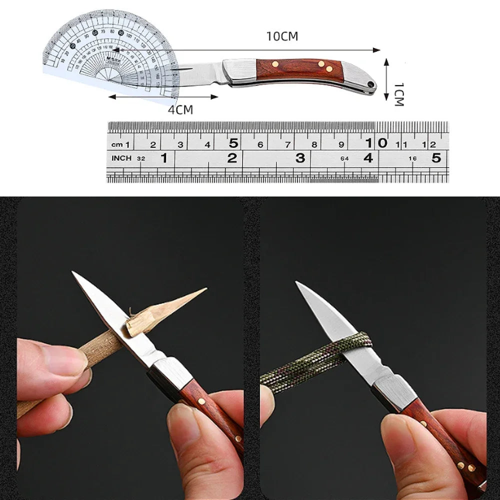 Mini Folding Knife Portable Keychain Pocket Knife Stainless Steel