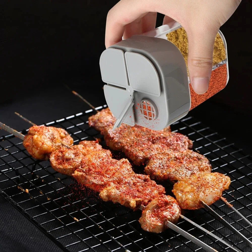 4 in 1 camping seasoning jar with lid transparent spice dispenser