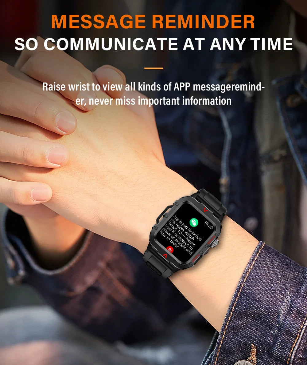 Men Sports Smart Watch 1.71 Screen Blood Oxygen Bluetooth