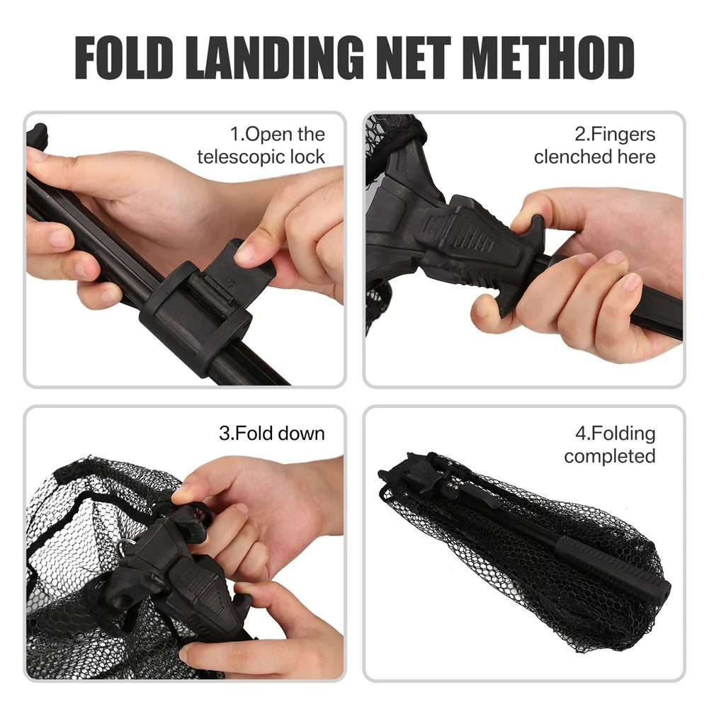 Telescopic Landing Net Folding Fishing Pole Extending