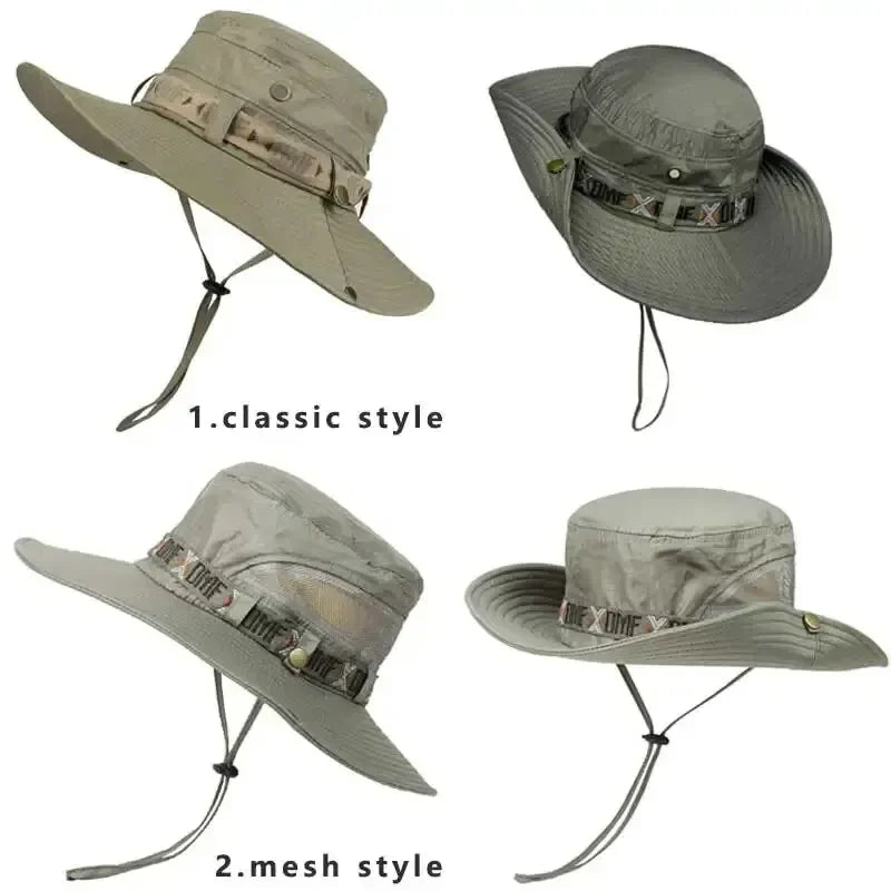 Summer Men Bucket Hat Outdoor UV Protection