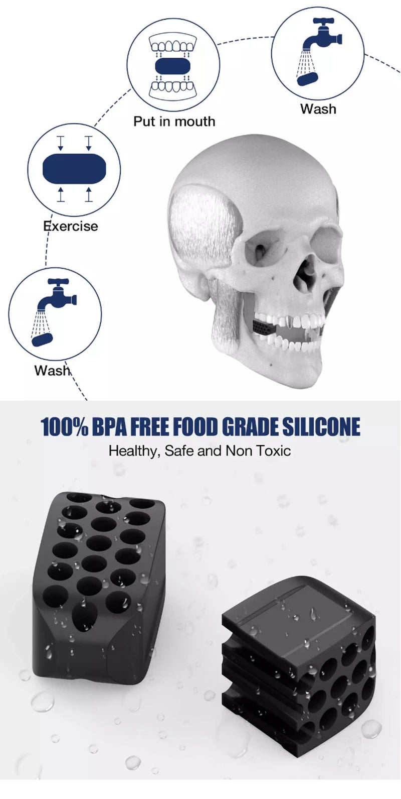 Silicone Jaw Exerciser Facial Toner & Jawline Fitness Ball Neck Toning