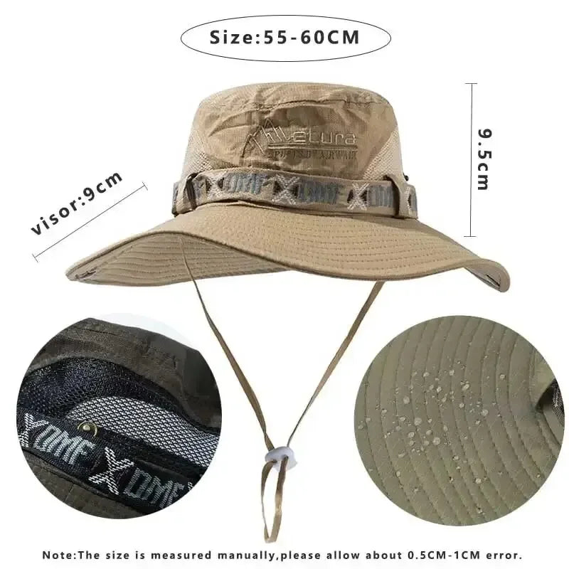 Summer Men Bucket Hat Outdoor UV Protection