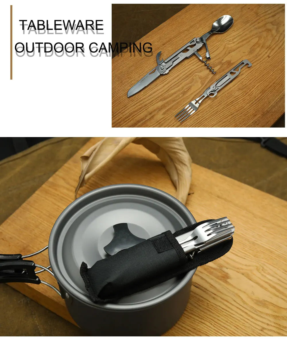 Outdoor Tableware Multi-function Portable Knife Fork Spoon