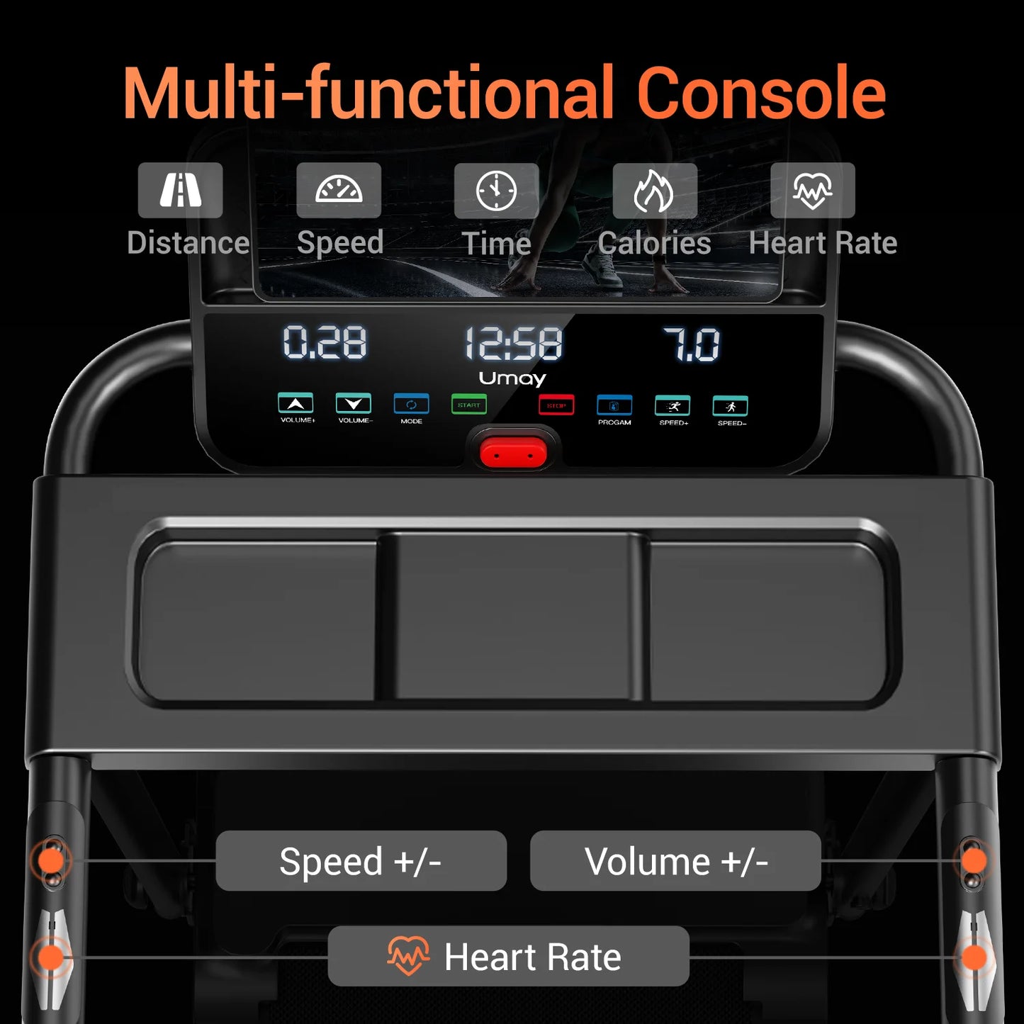 3.0HP Foldable Dual Shock Absorption Home Treadmill