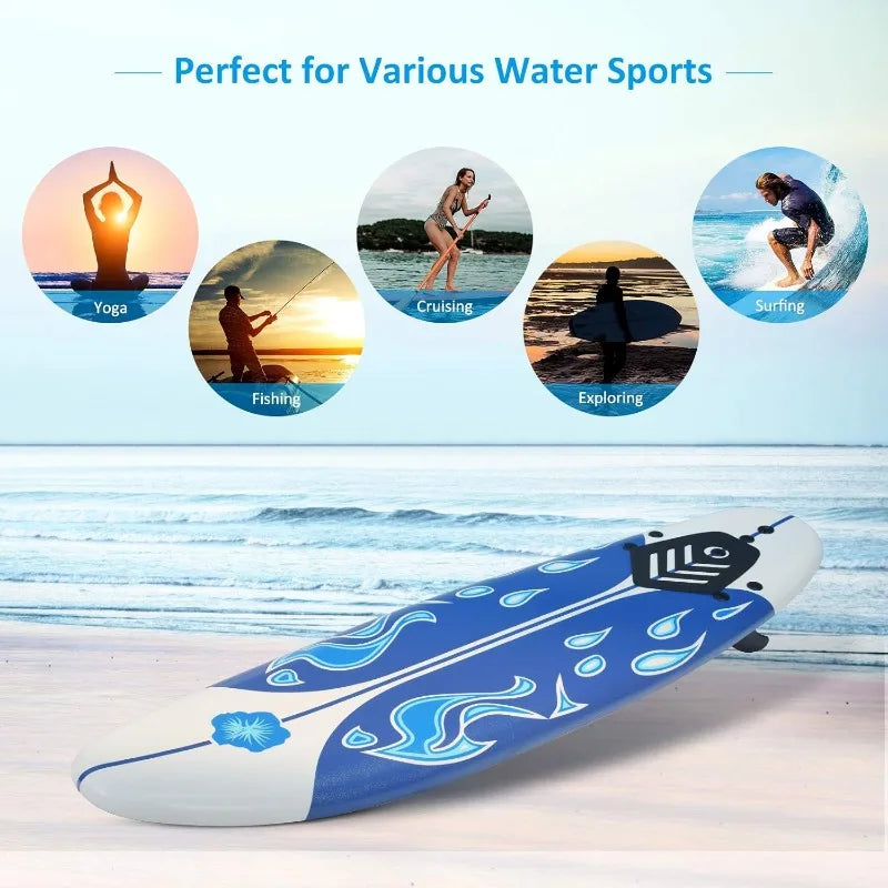 Surfboard, 6' Body Board with Removable Fins