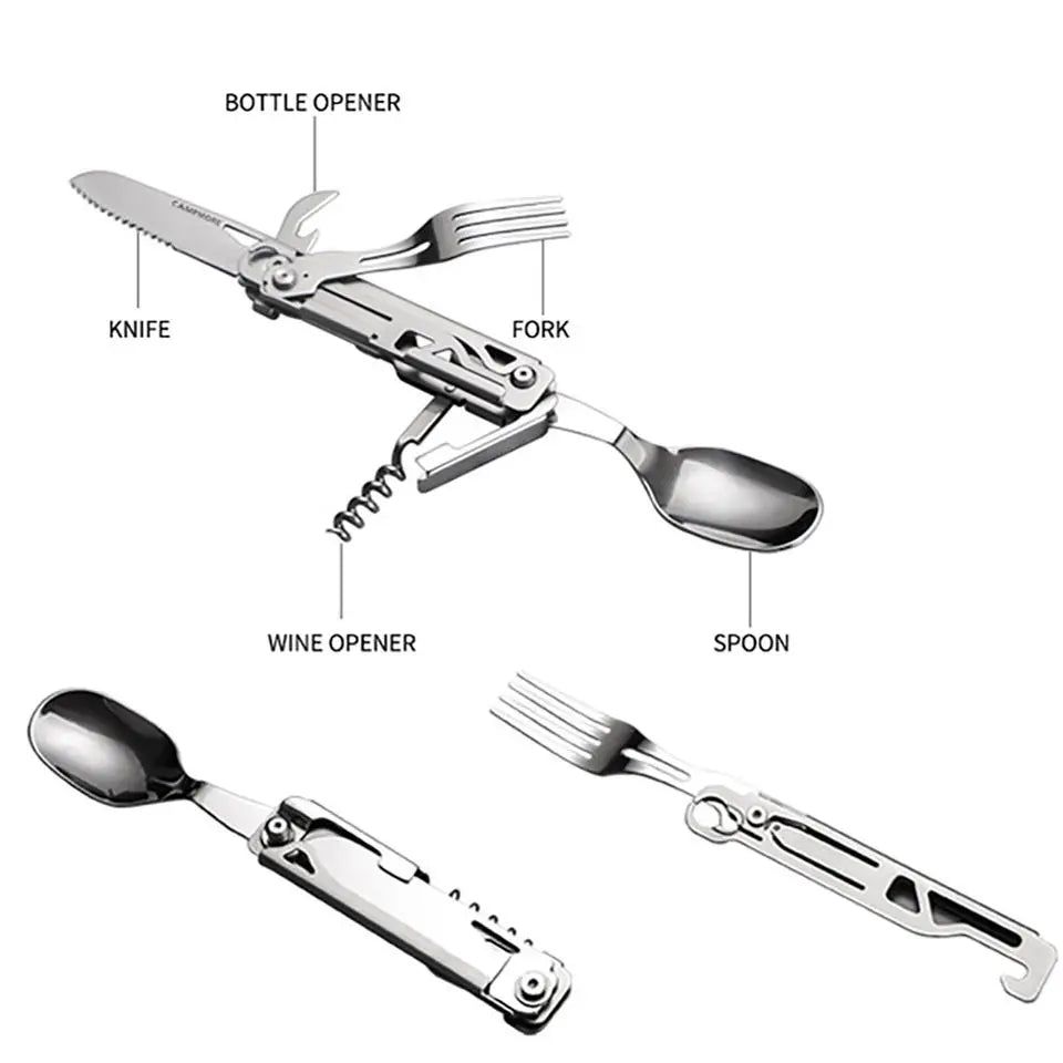 Outdoor Tableware Multi-function Portable Knife Fork Spoon