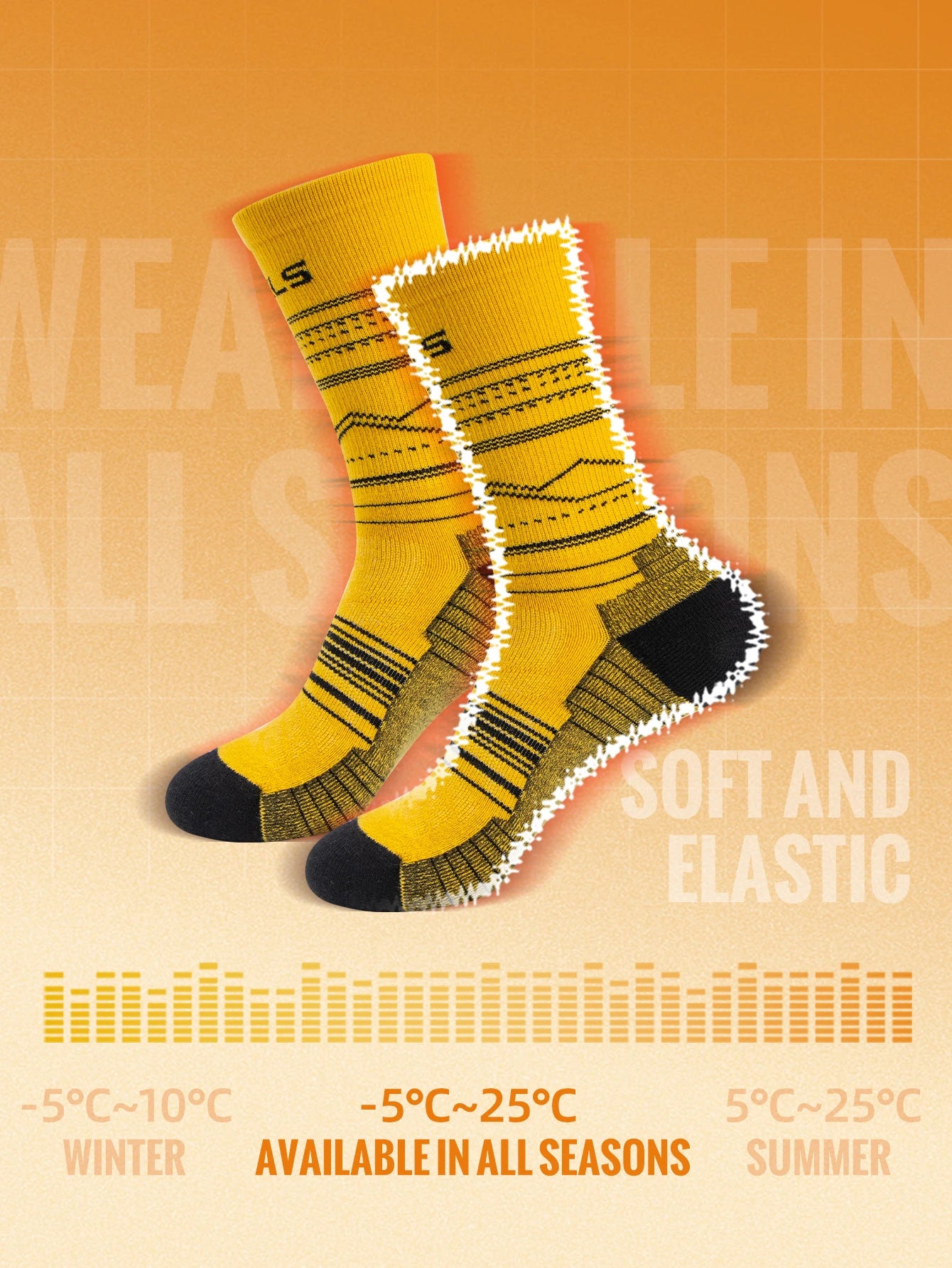 Wool Socks Hiking Running Socks Soft Lightweight Shock Absorption Damping