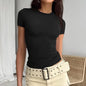 Women's Summer Loose Half Sleeve T-Shirt Tops O-Neck Waist Slimming