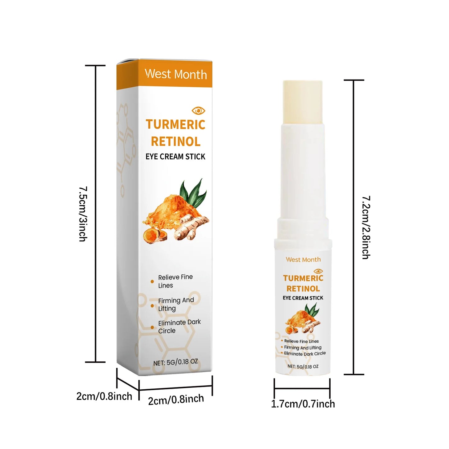 5g Turmeric Retinol Remove Dark Circles Eye Cream