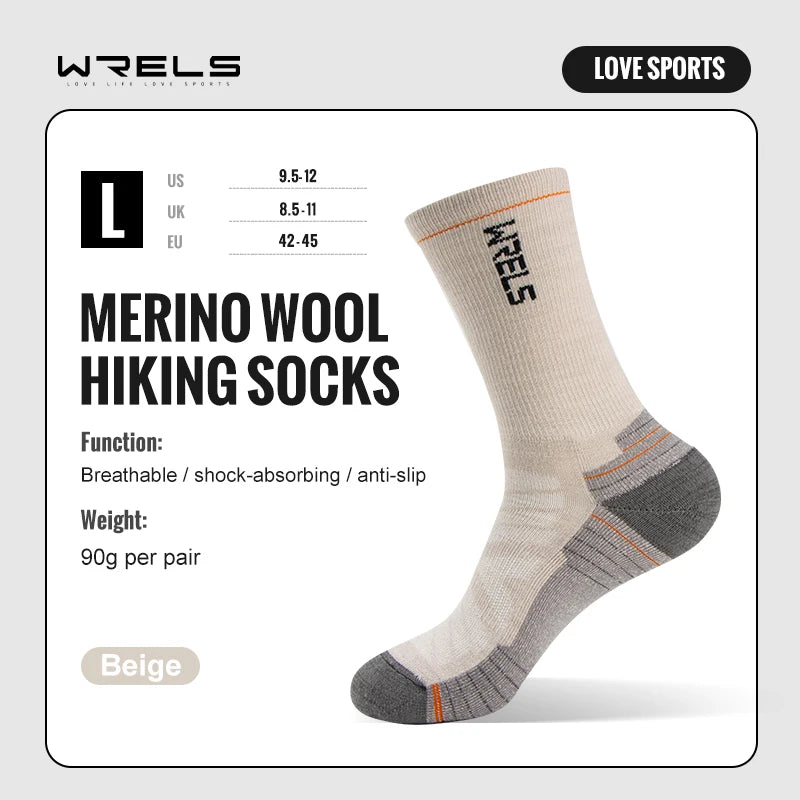 Wool Socks Hiking Running Socks Soft Lightweight Shock Absorption Damping