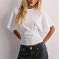 Women's Summer Loose Half Sleeve T-Shirt Tops O-Neck Waist Slimming