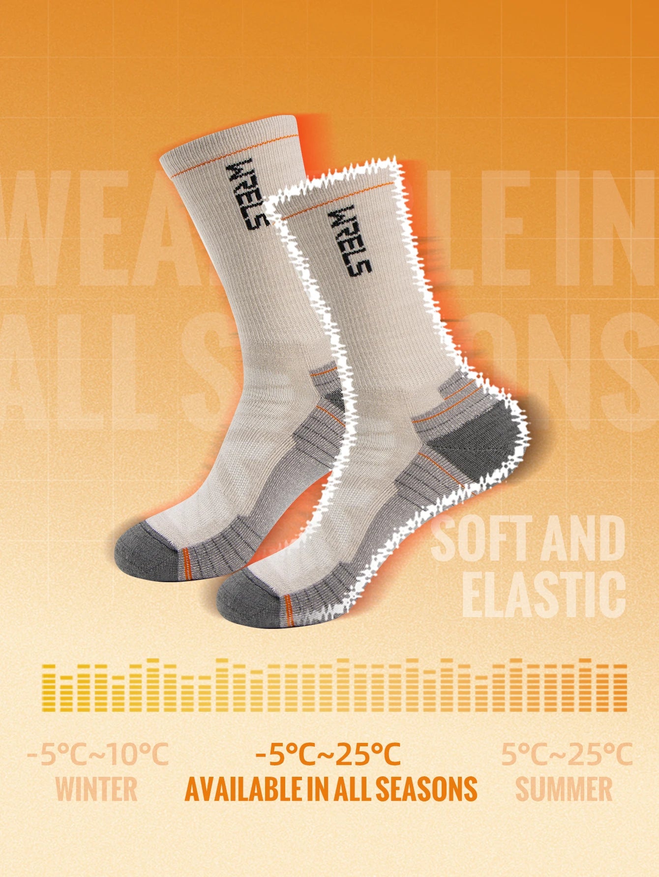 Wool Socks Hiking Running Socks Soft Lightweight Shock Absorption Damping