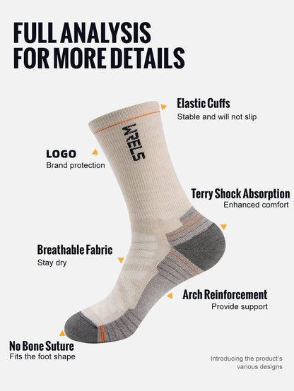 Wool Socks Hiking Running Socks Soft Lightweight Shock Absorption Damping