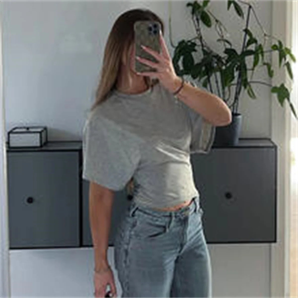 Women's Summer Loose Half Sleeve T-Shirt Tops O-Neck Waist Slimming