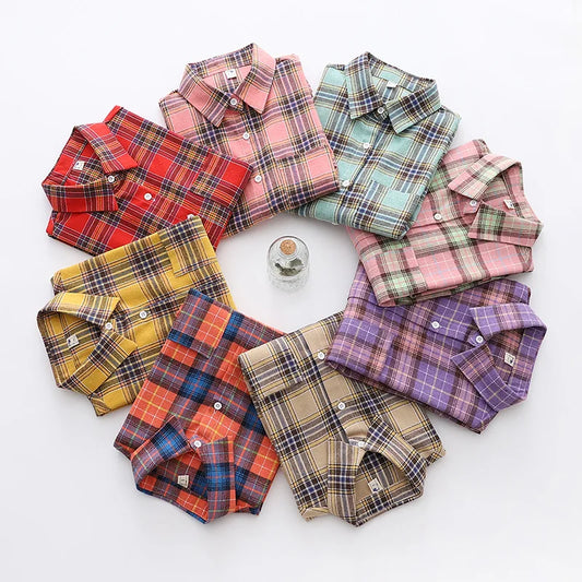 Brand Women's Flannel Plaid Shirts 2025