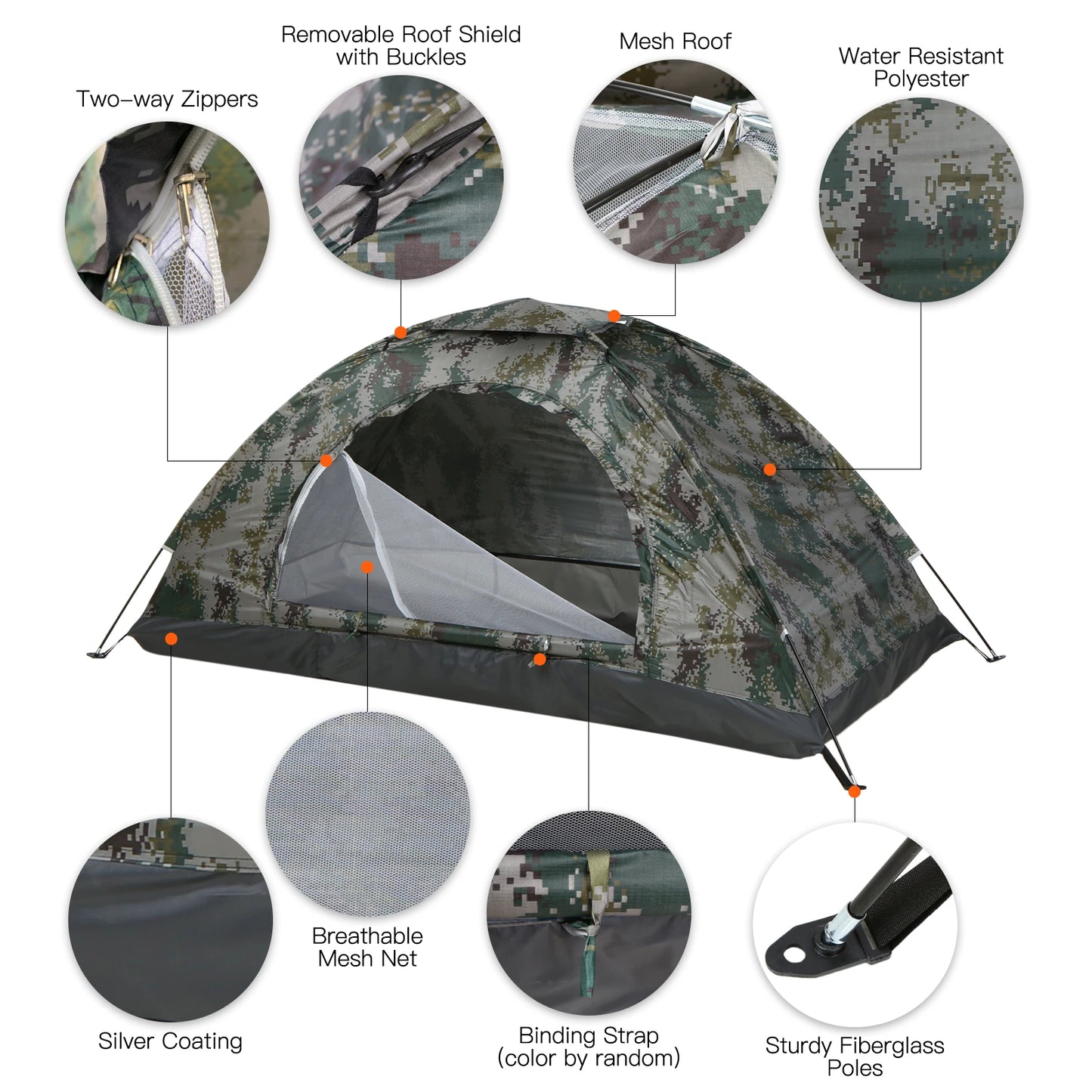 Ultralight Camping Tent Single Layer Portable Hiking Tent