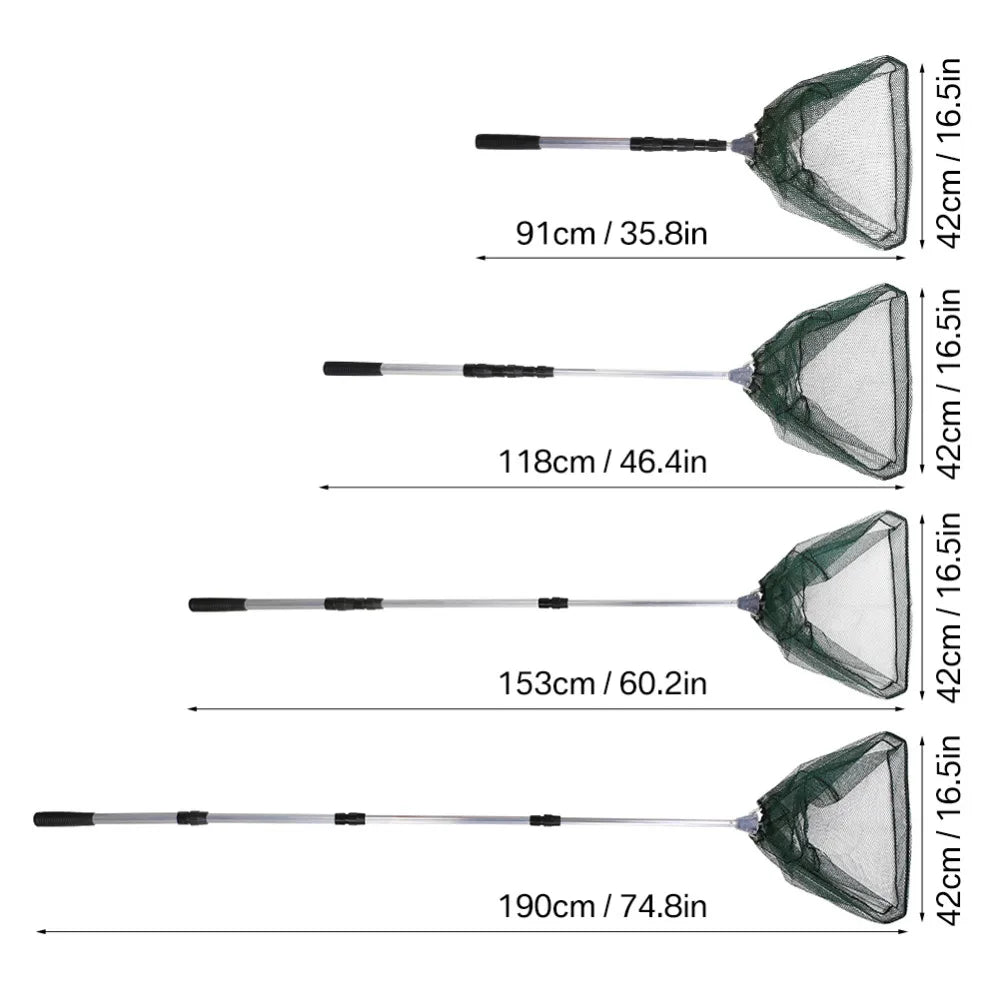 Telescopic Landing Net Folding Fishing Pole Extending