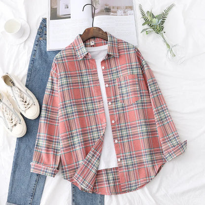 Brand Women's Flannel Plaid Shirts 2025